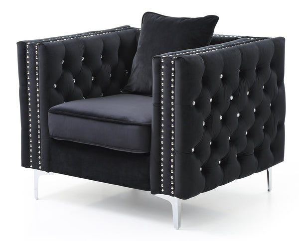 English Elm Sleek Track Arm Accent Chair with Black Finish for Modern Living or Reading Nooks B078108461
