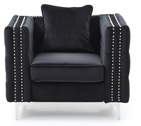 English Elm Sleek Track Arm Accent Chair with Black Finish for Modern Living or Reading Nooks B078108461