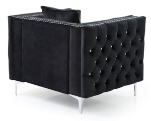 English Elm Sleek Track Arm Accent Chair with Black Finish for Modern Living or Reading Nooks B078108461