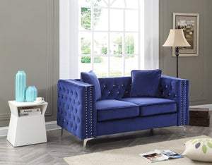 English Elm Chic Track Arm Loveseat Bold Upholstered Two Seat Contemporary Living Room Sofa B078S00006