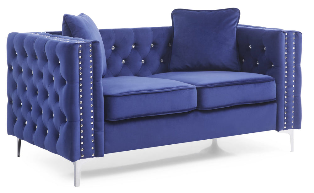 English Elm Chic Track Arm Loveseat Bold Upholstered Two Seat Contemporary Living Room Sofa B078S00006