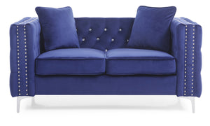 English Elm Chic Track Arm Loveseat Bold Upholstered Two Seat Contemporary Living Room Sofa B078S00006