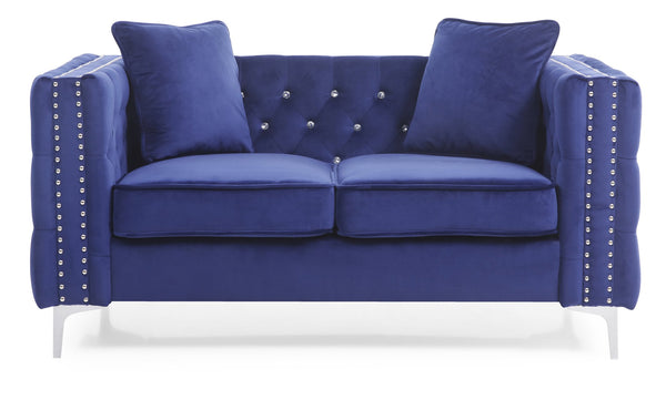 English Elm Chic Track Arm Loveseat Bold Upholstered Two Seat Contemporary Living Room Sofa B078S00006