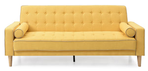 English Elm Andrews G834A-S Sofa Bed Yellow - Tufted Fabric Sleeper, Removable Arms & Back for Easy Delivery, Stylish Convertible Seating B078108469
