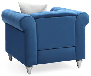 English Elm Stylish Contemporary Accent Chair with Round Arms for Living Room or Reading Nook Navy Blue B078108491