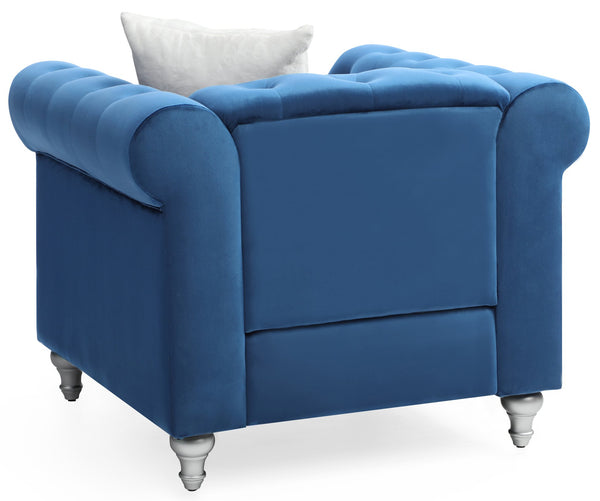 English Elm Stylish Contemporary Accent Chair with Round Arms for Living Room or Reading Nook Navy Blue B078108491