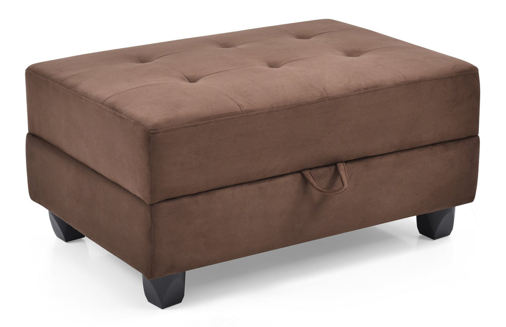 English Elm Chic Chocolate Ottoman - Contemporary Microfiber Seat 18"H x 37"W x 26"D, Sleek Single-Seat Accent Piece B078108507