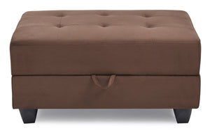 English Elm Chic Chocolate Ottoman - Contemporary Microfiber Seat 18"H x 37"W x 26"D, Sleek Single-Seat Accent Piece B078108507