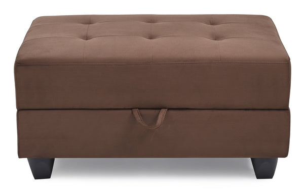 English Elm Chic Chocolate Ottoman - Contemporary Microfiber Seat 18"H x 37"W x 26"D, Sleek Single-Seat Accent Piece B078108507