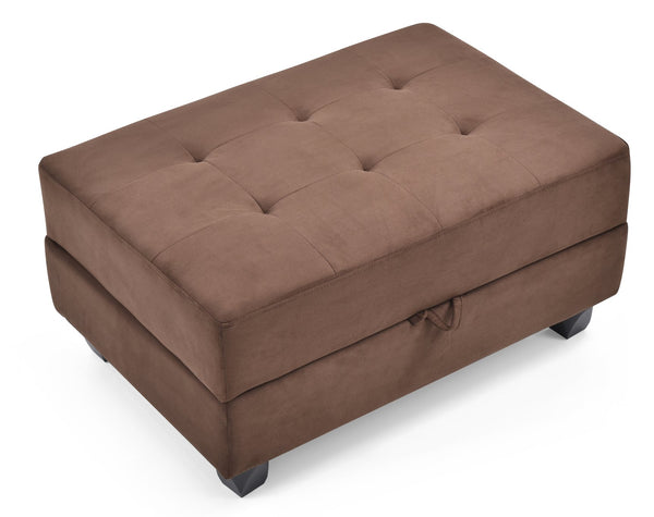 English Elm Chic Chocolate Ottoman - Contemporary Microfiber Seat 18"H x 37"W x 26"D, Sleek Single-Seat Accent Piece B078108507