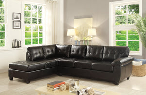 English Elm Gallant Upholstered Sectional Sofa with Reversible Chaise and Removable Backs Black B078S00116