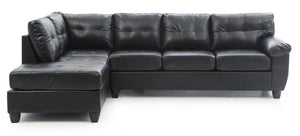 English Elm Gallant Upholstered Sectional Sofa with Reversible Chaise and Removable Backs Black B078S00116