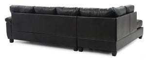 English Elm Gallant Upholstered Sectional Sofa with Reversible Chaise and Removable Backs Black B078S00116