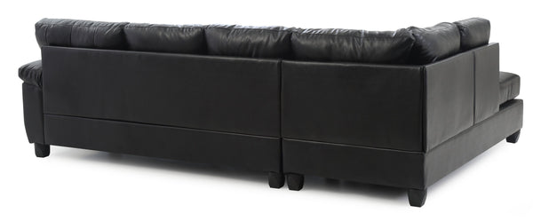 English Elm Gallant Upholstered Sectional Sofa with Reversible Chaise and Removable Backs Black B078S00116