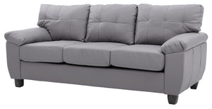 English Elm Sophisticated Gray PU Sofa with Padded Arms, 3-Seater 78"W x 35"H, Easy Assembly, Versatile Style B078S00523