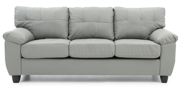 English Elm Sophisticated Gray PU Sofa with Padded Arms, 3-Seater 78"W x 35"H, Easy Assembly, Versatile Style B078S00523