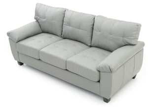 English Elm Sophisticated Gray PU Sofa with Padded Arms, 3-Seater 78"W x 35"H, Easy Assembly, Versatile Style B078S00523