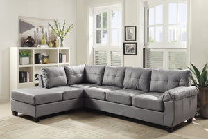 English Elm Gallant Upholstered Sectional Sofa with Reversible Chaise and Removable Backs Gray B078S00123