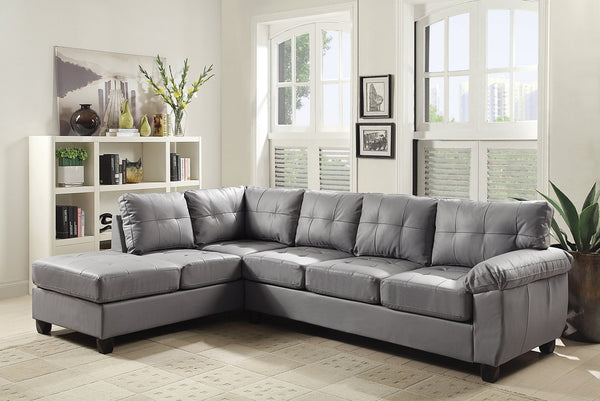 English Elm Gallant Upholstered Sectional Sofa with Reversible Chaise and Removable Backs Gray B078S00123