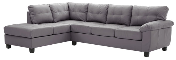 English Elm Gallant Upholstered Sectional Sofa with Reversible Chaise and Removable Backs Gray B078S00123