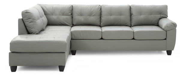 English Elm Gallant Upholstered Sectional Sofa with Reversible Chaise and Removable Backs Gray B078S00123