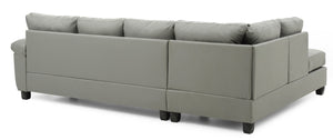 English Elm Gallant Upholstered Sectional Sofa with Reversible Chaise and Removable Backs Gray B078S00123