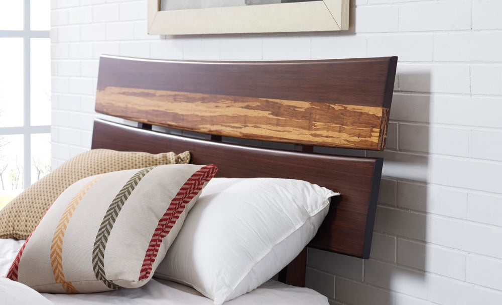 Greenington Azara Queen Platform Bed Solid Moso Bamboo Frame with Tiger Accent Headboard Sable GA0001SA