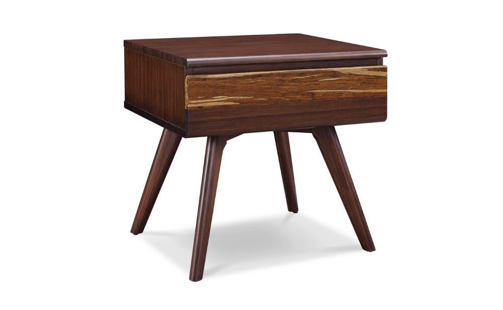 Greenington Azara Solid Moso Bamboo Nightstand with Dovetail Drawer and Tiger Accent Finish Sable GA0003SA