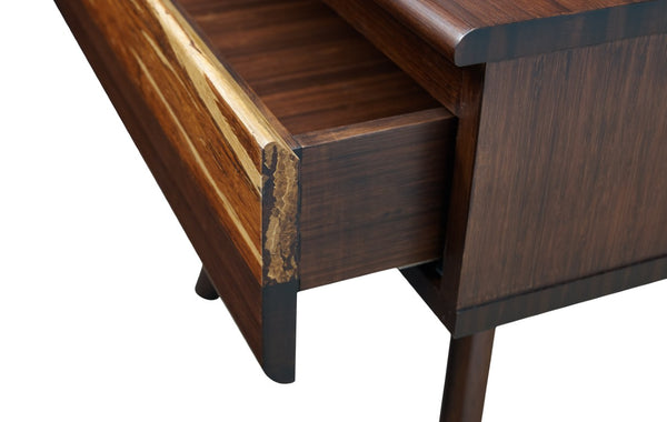 Greenington Azara Solid Moso Bamboo Nightstand with Dovetail Drawer and Tiger Accent Finish Sable GA0003SA