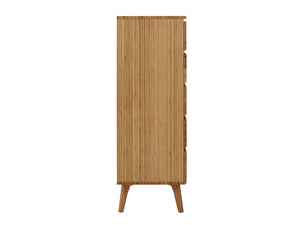 Greenington Azara Five Drawer Tall Chest Solid Moso Bamboo Modern Bedroom Storage with Dovetail Joinery Caramelized GA0004CA