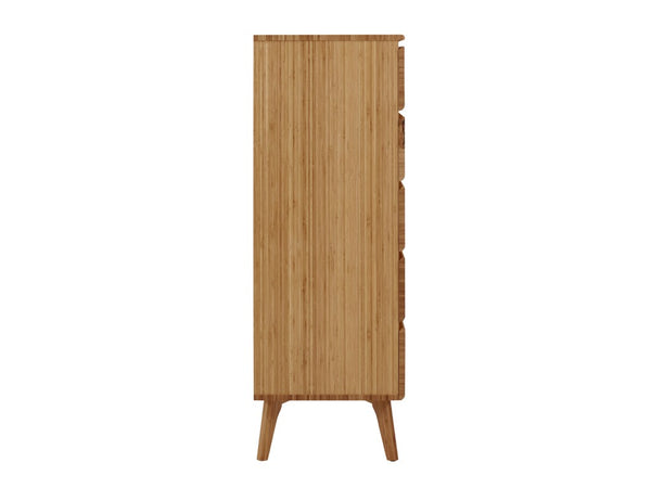 Greenington Azara Five Drawer Tall Chest Solid Moso Bamboo Modern Bedroom Storage with Dovetail Joinery Caramelized GA0004CA