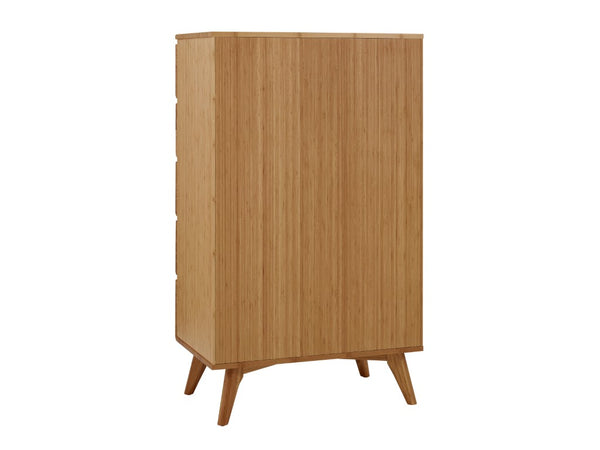 Greenington Azara Five Drawer Tall Chest Solid Moso Bamboo Modern Bedroom Storage with Dovetail Joinery Caramelized GA0004CA
