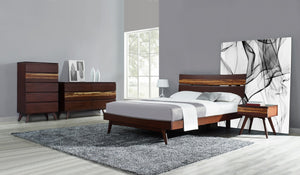 Greenington Azara Solid Moso Bamboo Five Drawer High Chest with Tiger Accents for Bedroom Sable GA0004SA