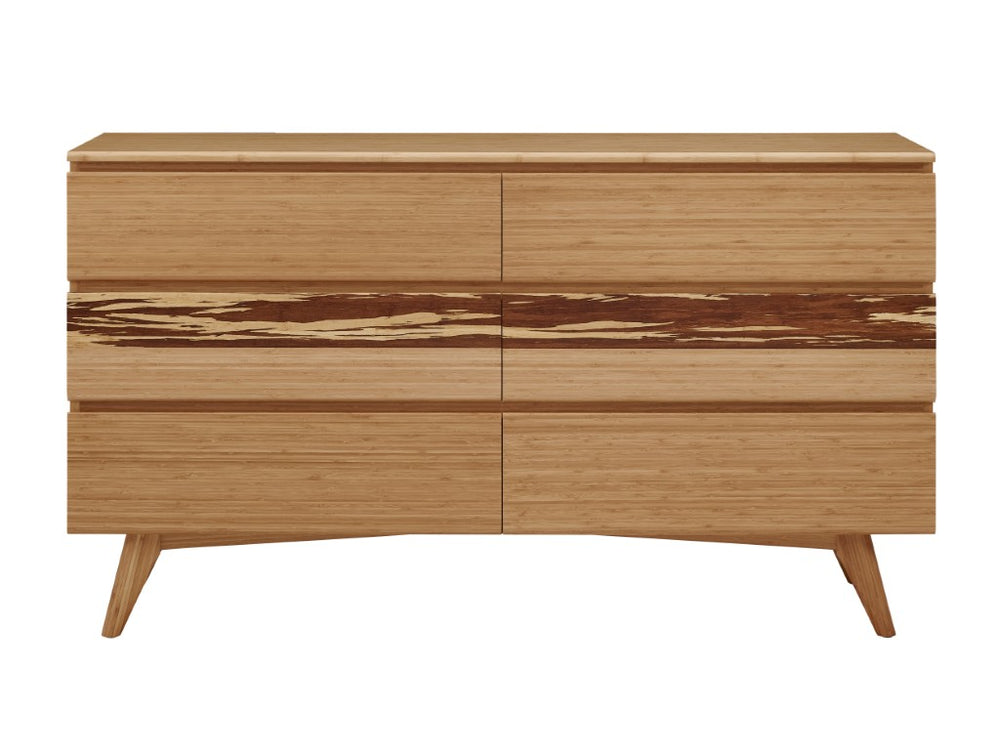 Greenington Azara Six Drawer Double Dresser Solid Moso Bamboo Eco Bedroom Storage Furniture Caramelized GA0005CA