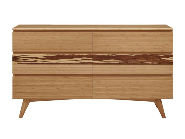 Greenington Azara Six Drawer Double Dresser Solid Moso Bamboo Eco Bedroom Storage Furniture Caramelized GA0005CA