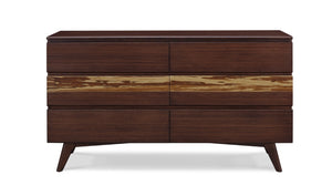 Greenington Azara Six Drawer Double Dresser Solid Moso Bamboo Soft Close Bedroom Storage Sable GA0005SA