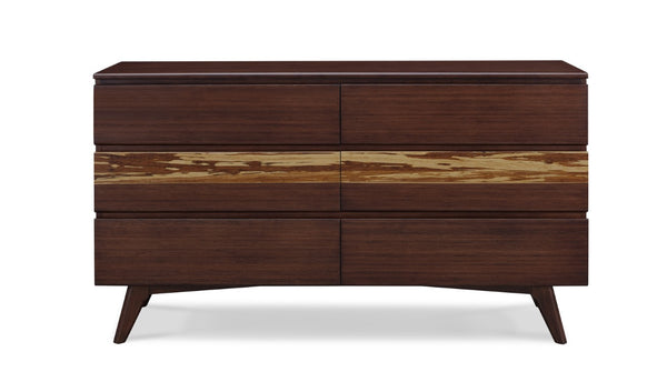 Greenington Azara Six Drawer Double Dresser Solid Moso Bamboo Soft Close Bedroom Storage Sable GA0005SA