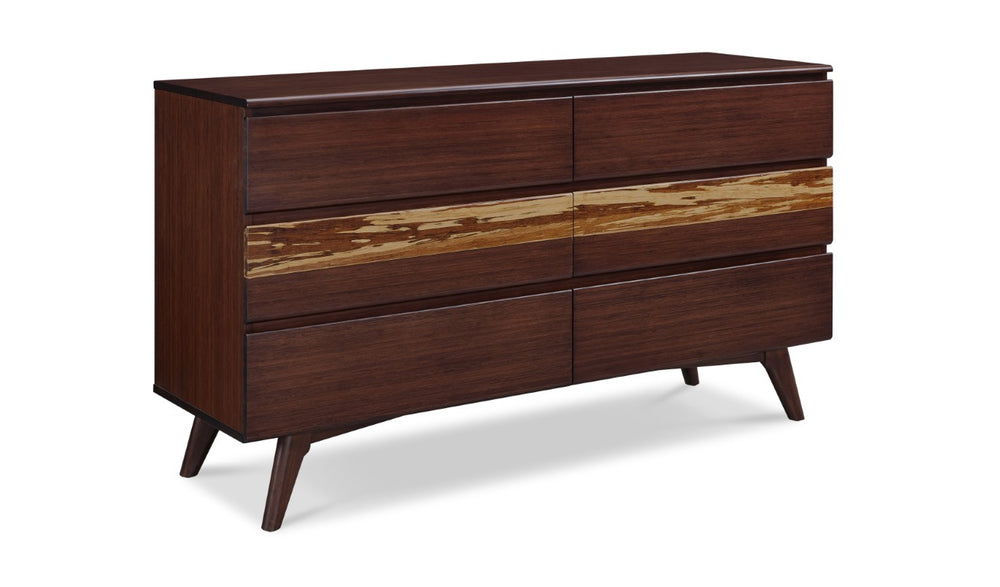 Greenington Azara Six Drawer Double Dresser Solid Moso Bamboo Soft Close Bedroom Storage Sable GA0005SA