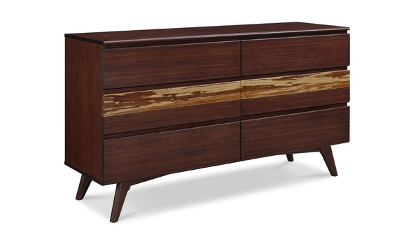 Greenington Azara Six Drawer Double Dresser Solid Moso Bamboo Soft Close Bedroom Storage Sable GA0005SA