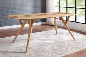 Greenington Azara Solid Moso Bamboo Dining Table with Tiger Accent Top and Sculptural Legs Caramelized GA0008CA