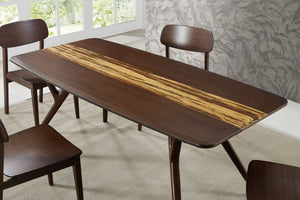 Greenington Azara Solid Moso Bamboo Dining Table with Tiger Accent Contemporary Sculptural Design Sable GA0008SA