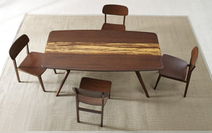 Greenington Azara Solid Moso Bamboo Dining Table with Tiger Accent Contemporary Sculptural Design Sable GA0008SA