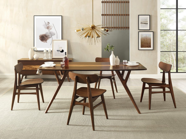 Greenington Azara Solid Moso Bamboo Dining Table with Tiger Accent Contemporary Sculptural Design Sable GA0008SA