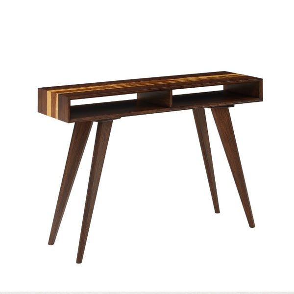 Greenington Azara Solid Bamboo Console Table Mid-century Tapered Legs Cubby Storage Entryway Sable GA0009SA