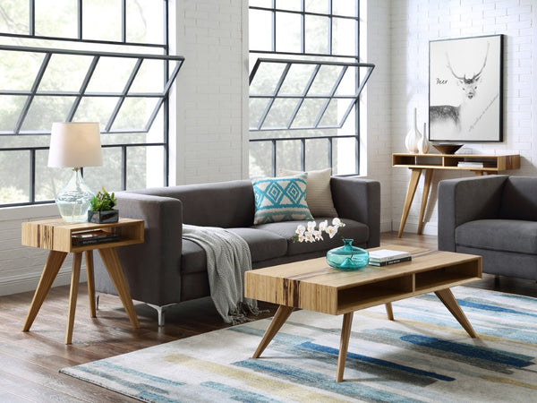 Greenington Azara Solid Moso Bamboo Coffee Table with Tiger Grain Accent and Built-in Storage Cubbies Caramelized GA0010CA