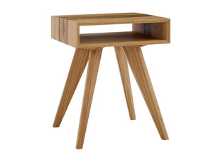 Greenington Azara Solid Moso Bamboo End Table with Cubbies Exotic Tiger Grain Living Room Accent Caramelized GA0011CA