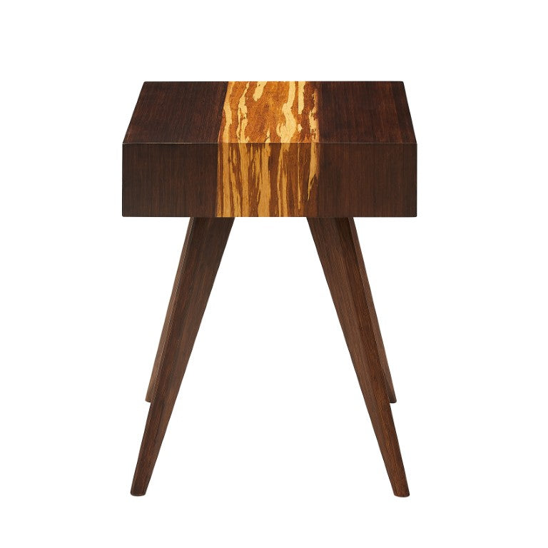 Greenington Azara Tiger Solid Bamboo End Table Mid-century Cubbies Exotic Grain Living Room Sable GA0011SA