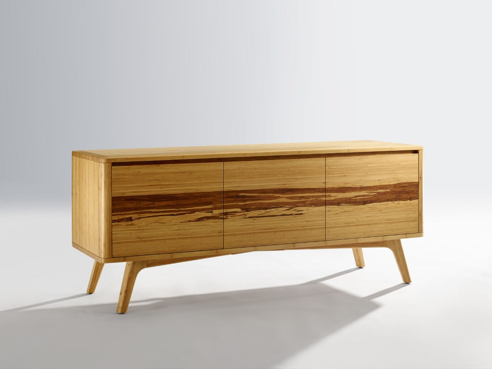 Greenington Azara Solid Bamboo Media Cabinet with Tiger Grain Accents for Modern Living Rooms Caramelized GA0012CA