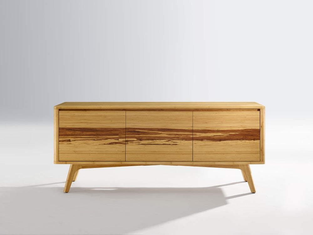 Greenington Azara Solid Bamboo Media Cabinet with Tiger Grain Accents for Modern Living Rooms Caramelized GA0012CA