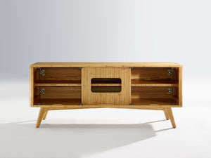 Greenington Azara Solid Bamboo Media Cabinet with Tiger Grain Accents for Modern Living Rooms Caramelized GA0012CA